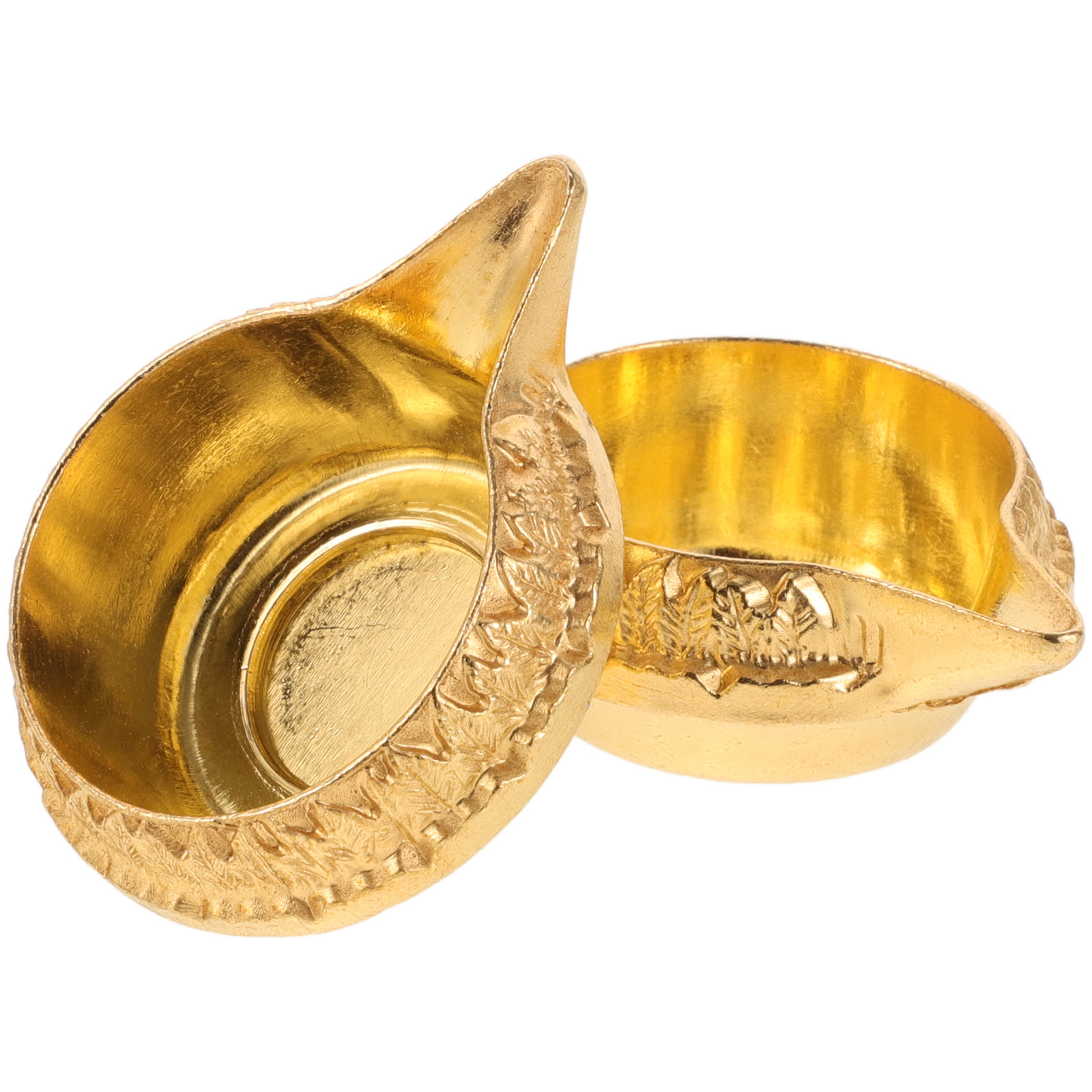 Lighting Decor For Diwali - 2Pcs Lotus Design Reusable Alloy Oil
