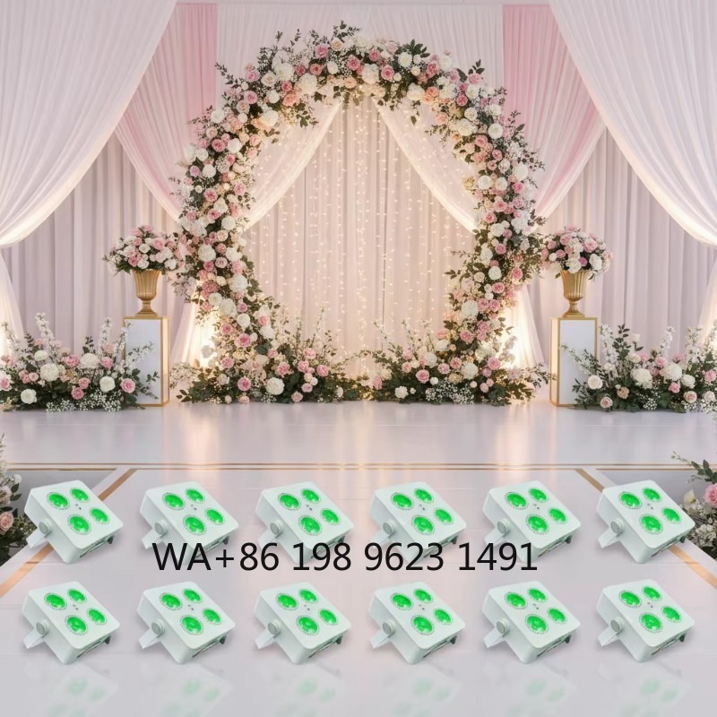 Wedding Lighting And Decor - 4X18W RGBWA+UV 6IN1 Mini Wireless Battery