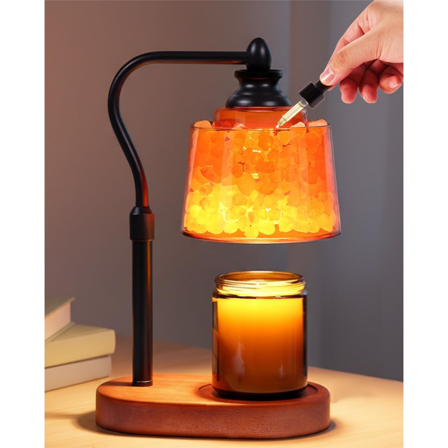 Himalayan Salt Lamp - 3-in-1 Candle Warmer Lamp with Timer