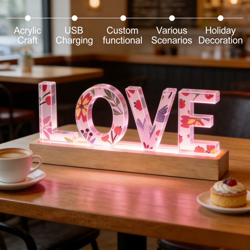 Wedding Lighting And Decor - 1pc Custom Name Acrylic LED Name