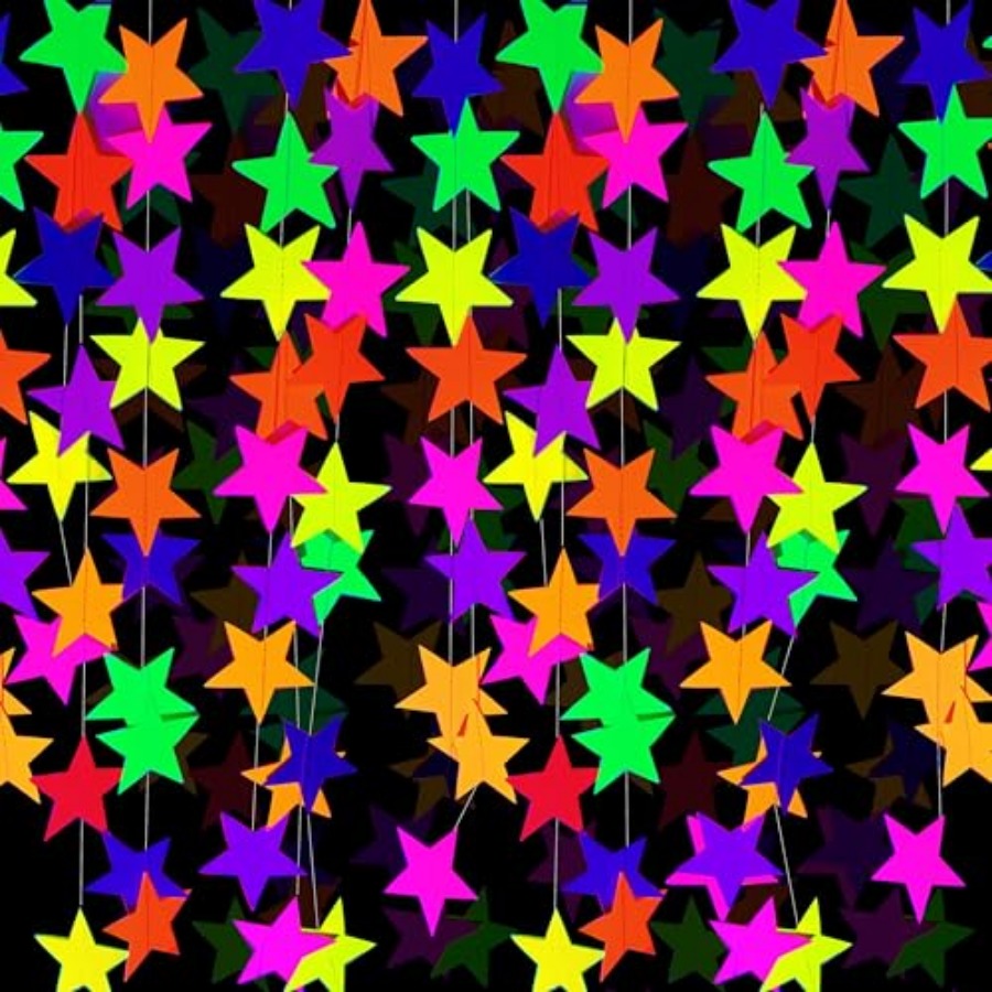 Lighting Decor - 120feet UV Neon Star Hanging Paper