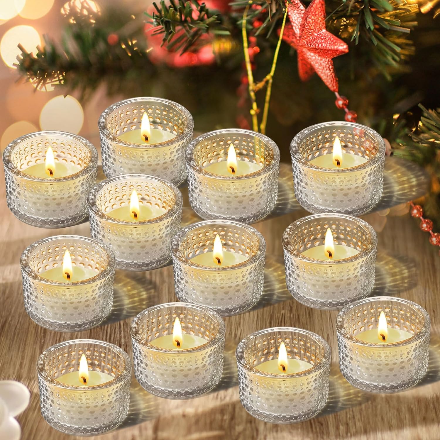 Candle Holder Set - Clear Tealight Candle Holders Set of