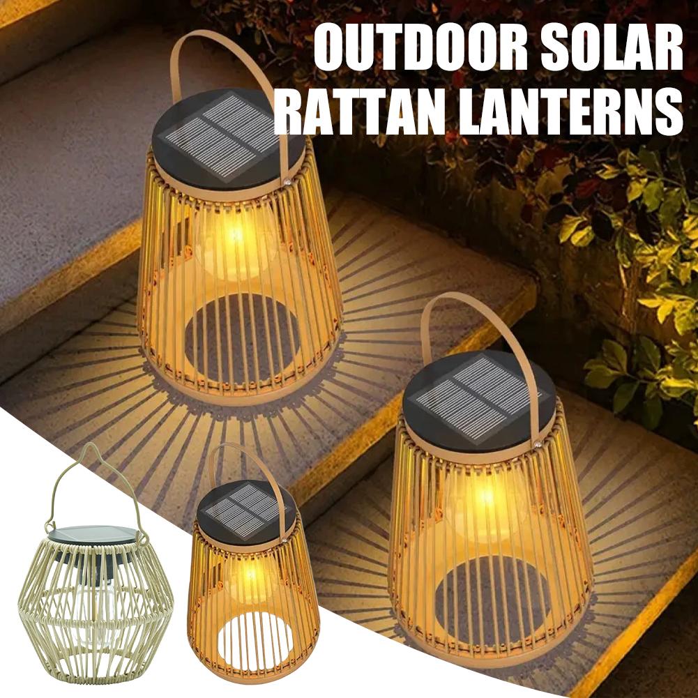 Decor Lighting Table Lamps - IP65 Waterproof Solar Rattan Lantern Por