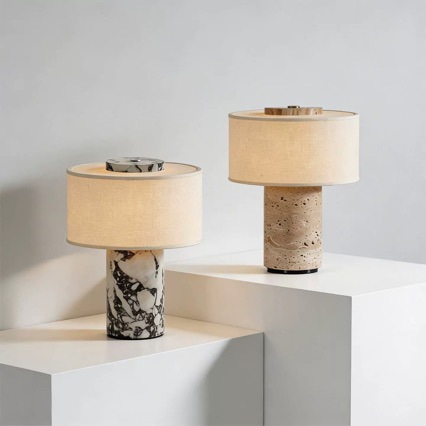 Decor Lighting Fixtures - Japanese Vintage Rechargeable Marble Cloth LED