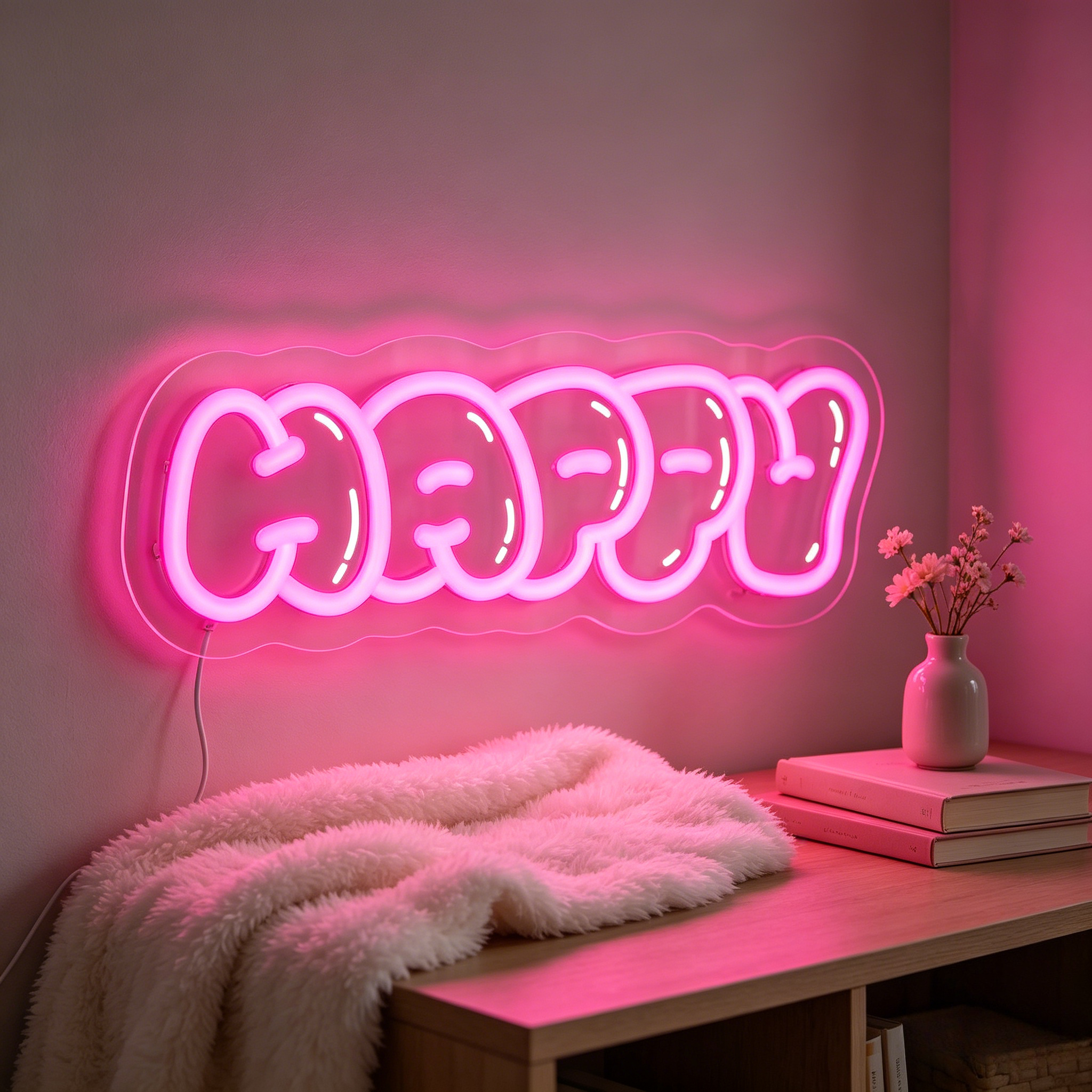 Lighting Room Decor Items - Happy Neon Sign LED Wall Art