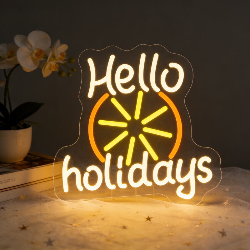 Outdoor Lighting Decor Ideas - Hello Holidays LED Neon Signs Art