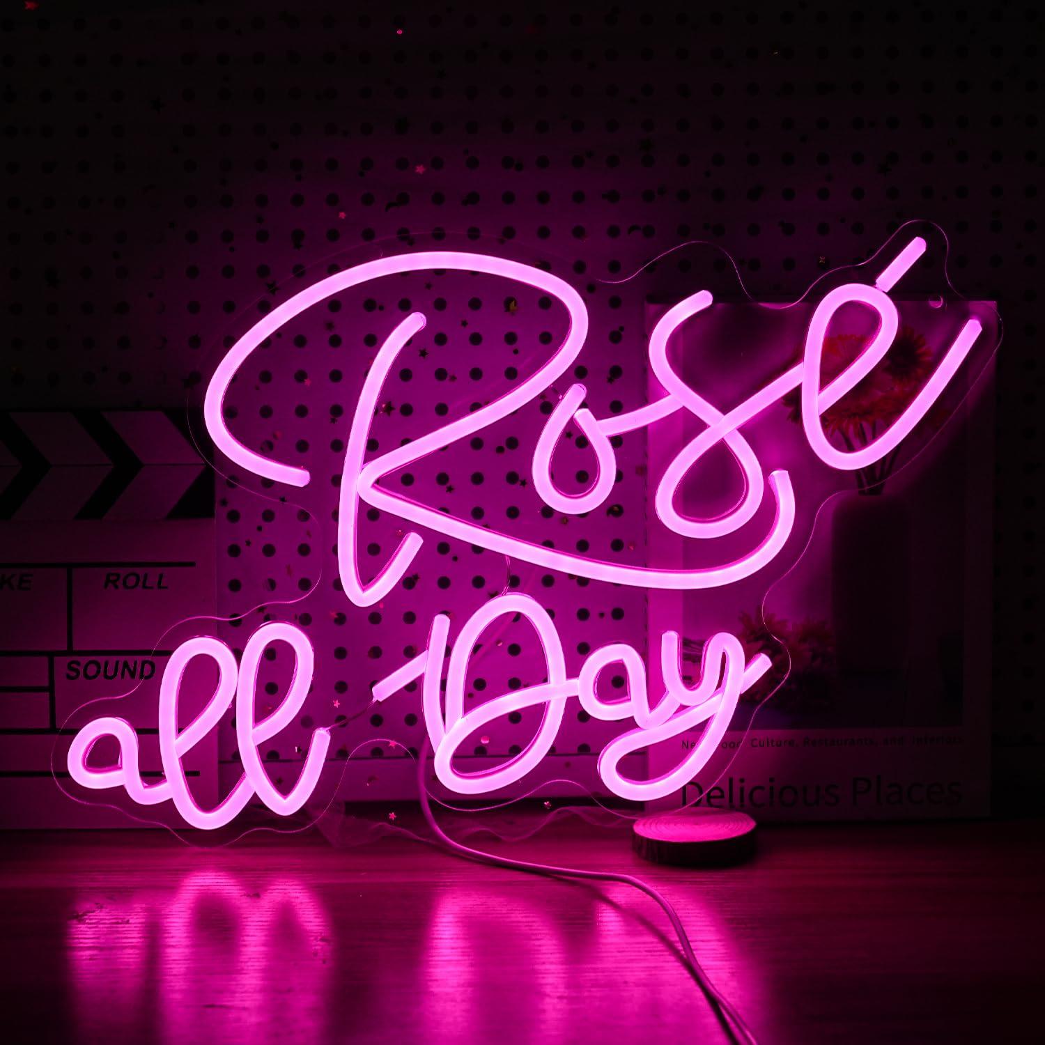 Wedding Lighting And Decor - Rose All Day Neon Sign Dimmable