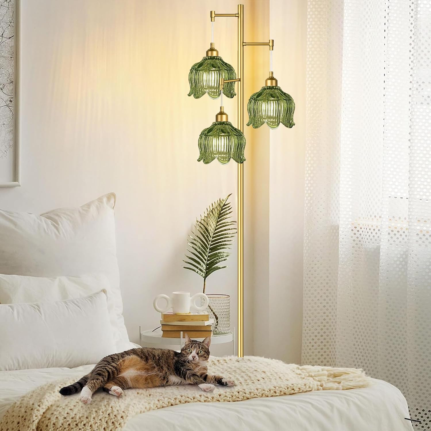 Vintage Gold Glass Floor Lamp  - Lighting Decor のレビューと価格