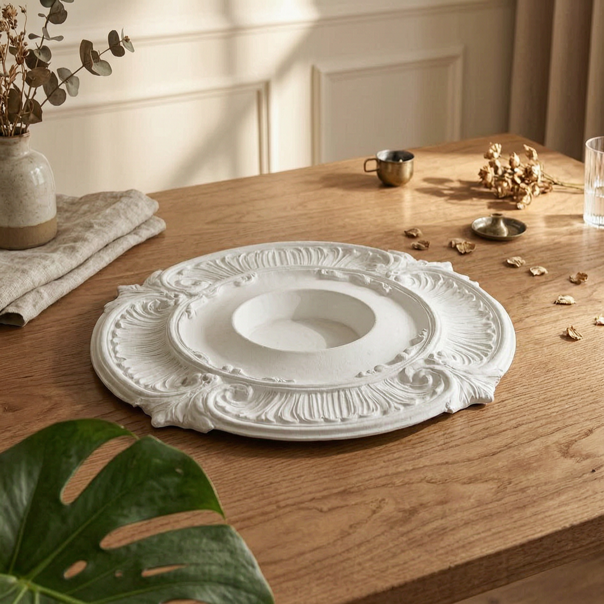 Round PU Ceiling Medallion Scr - Lighting Decor のレビューと価格