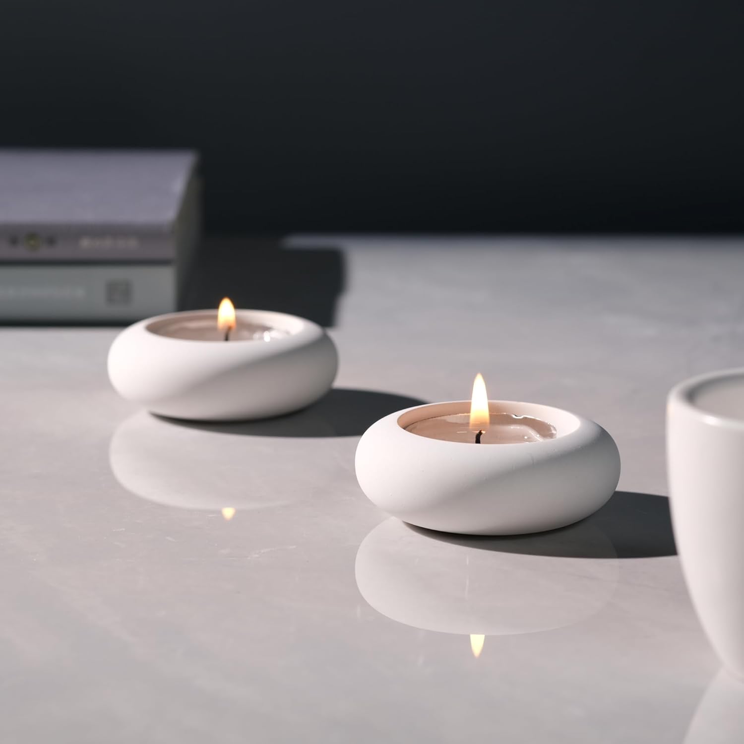 Handmade Pebble Tealight Candl - Candle Holder Set のレビューと価格
