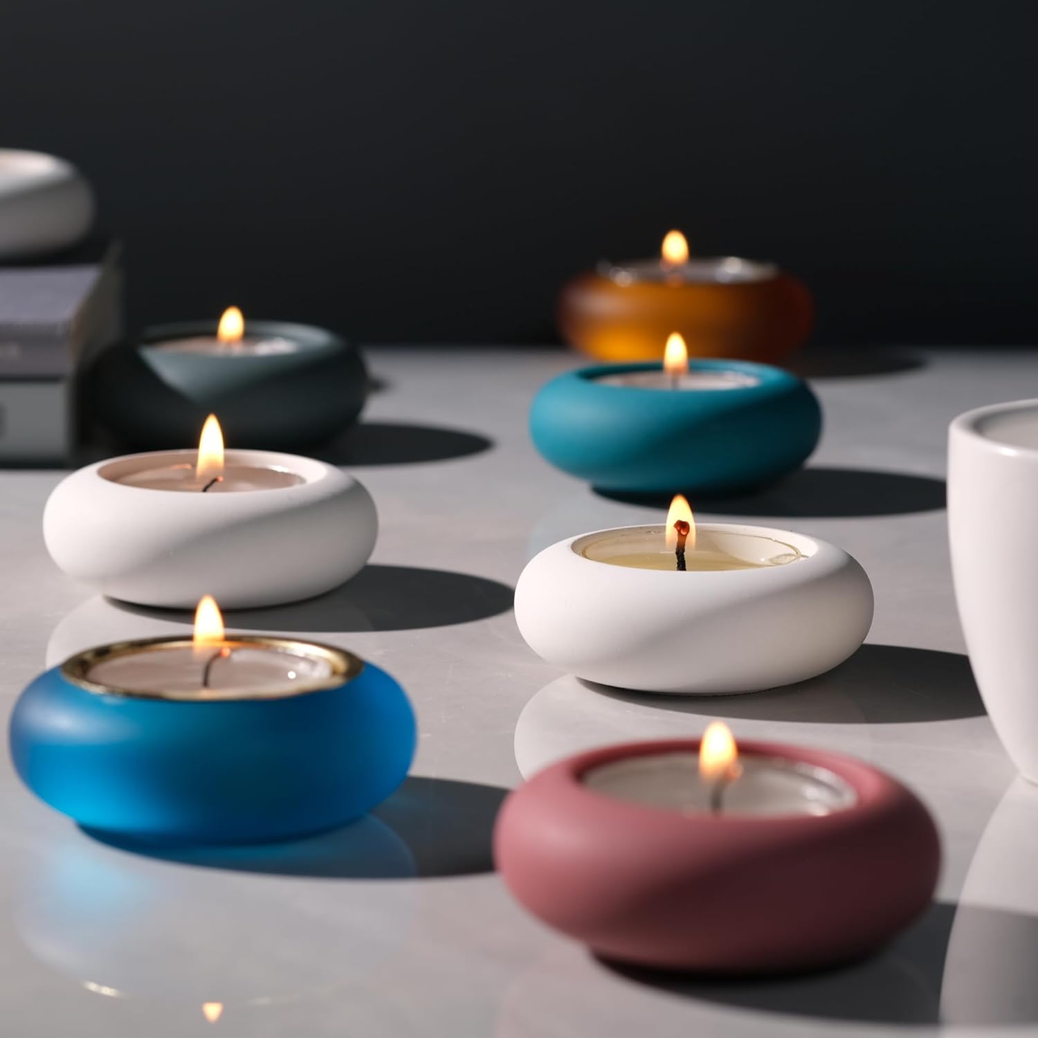 Handmade Pebble Tealight Candl - Candle Holder Set のレビューと価格