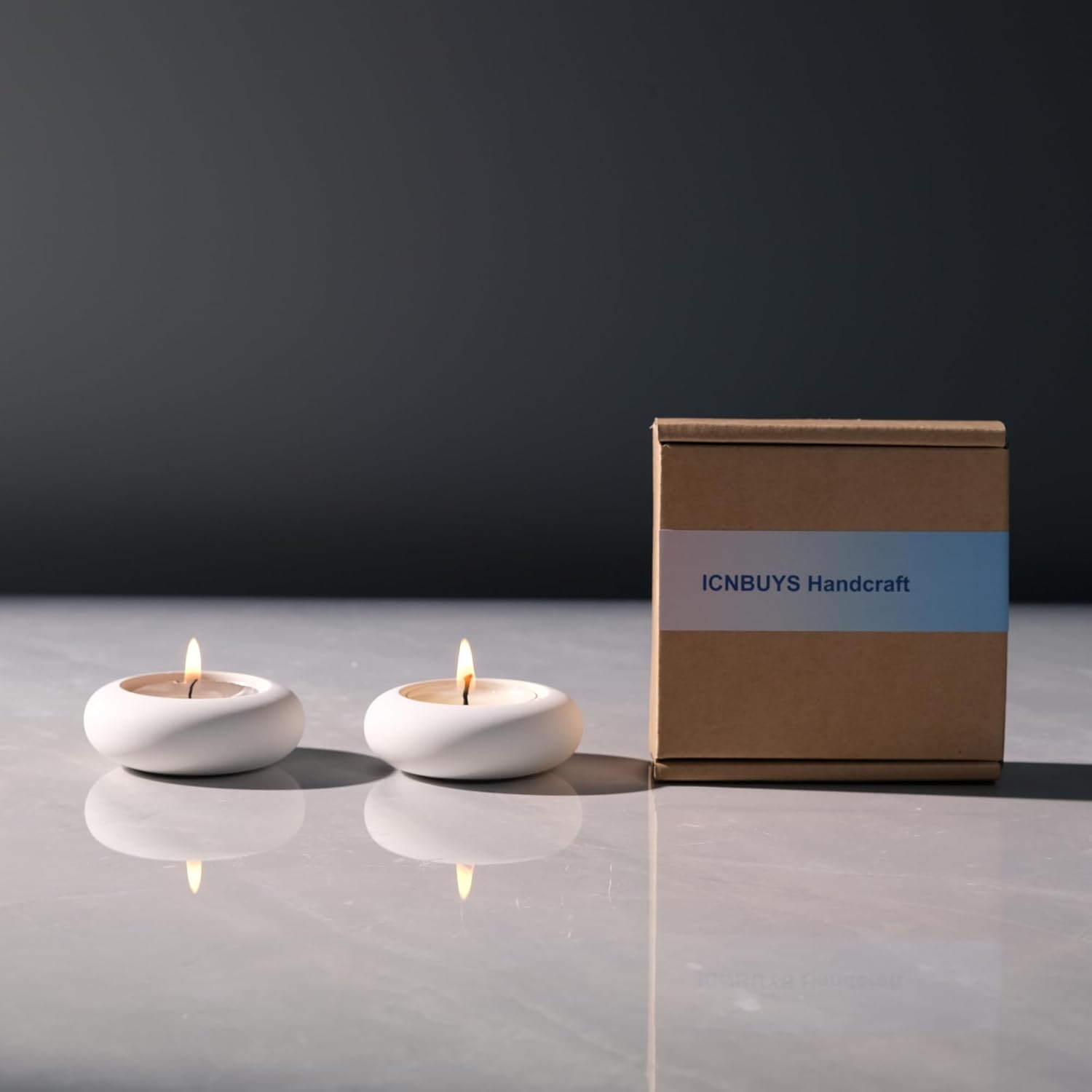 Handmade Pebble Tealight Candl - Candle Holder Set のレビューと価格