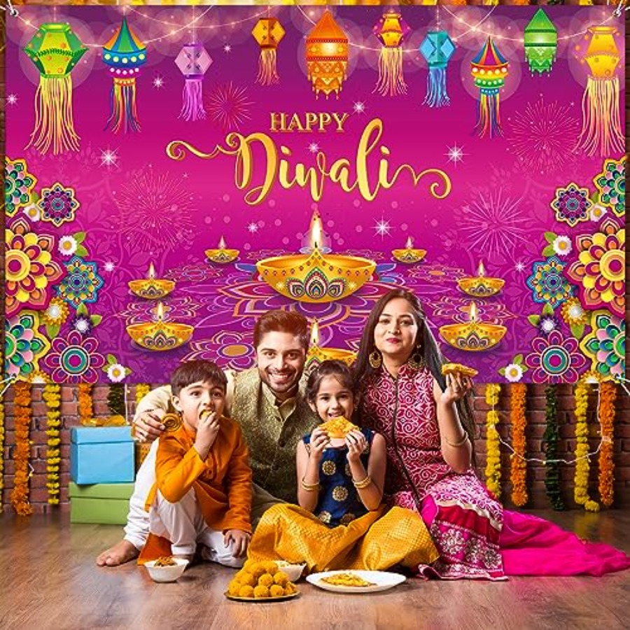 Happy Diwali Backdrop Banner D - Lighting Decor For Diwali のレビューと価格