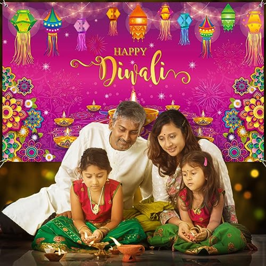 Happy Diwali Backdrop Banner D - Lighting Decor For Diwali のレビューと価格