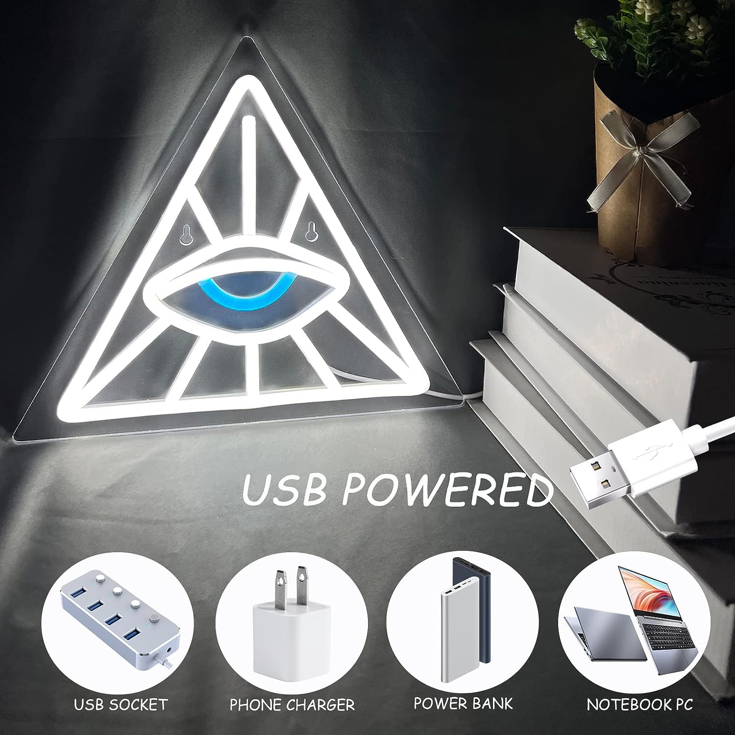 Eye in Triangle Neon Light LED - Outdoor Lighting Decor Ideas のレビューと価格