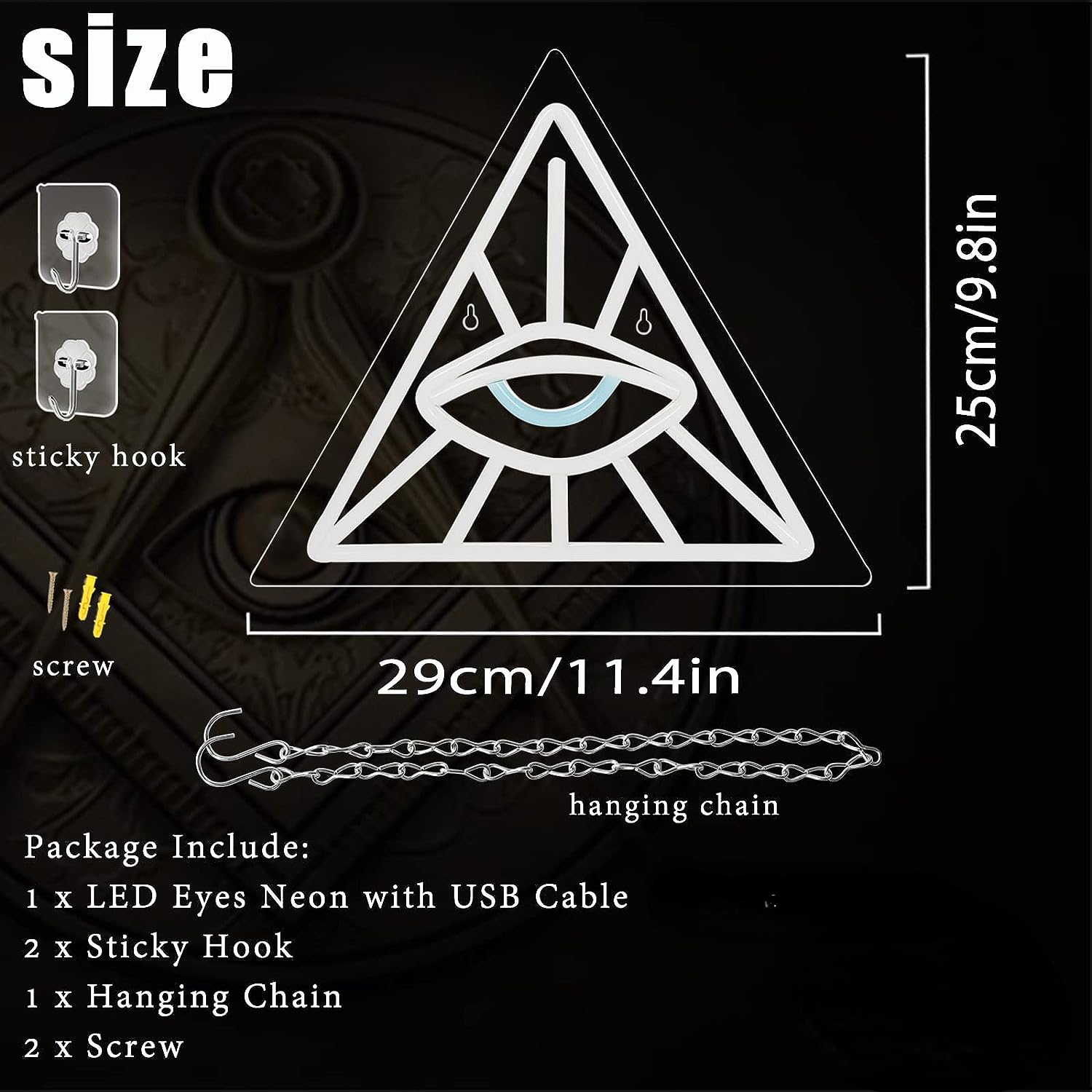 Eye in Triangle Neon Light LED - Outdoor Lighting Decor Ideas のレビューと価格