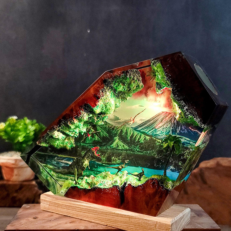 Table Resin Lamp Dinosaur Figu - Decor Lighting Table Lamps のレビューと価格