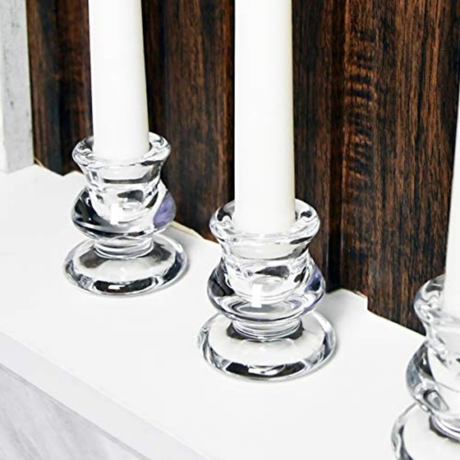 Clear Glass Candlestick Holder - Candle Holder Set のレビューと価格