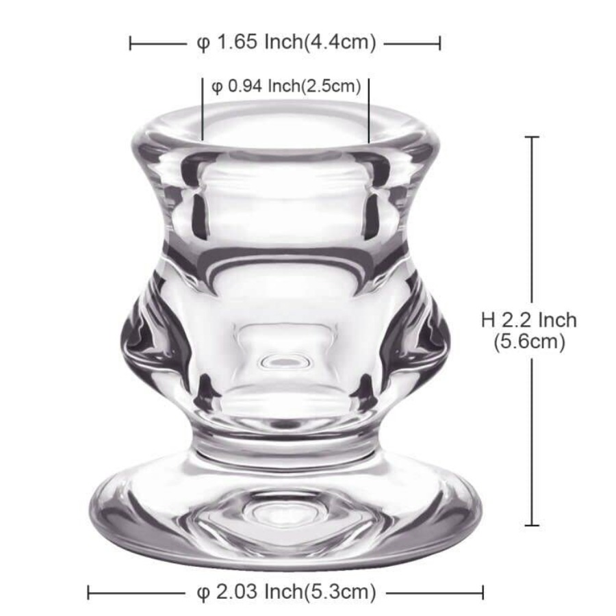 Clear Glass Candlestick Holder - Candle Holder Set のレビューと価格