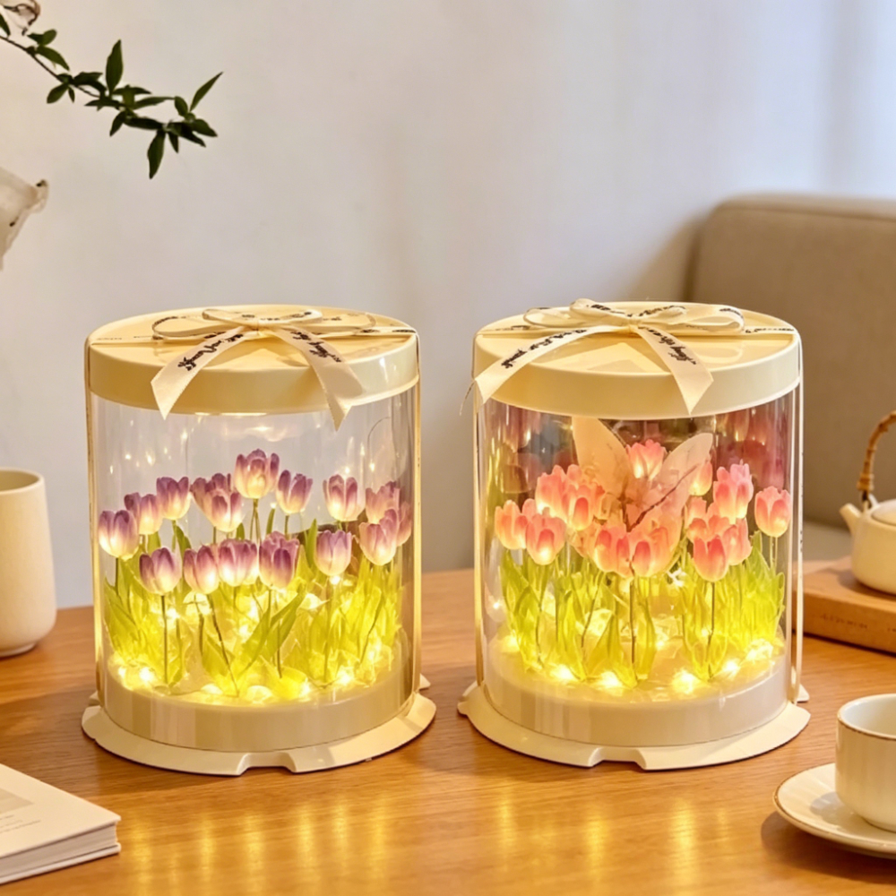 Tulip Lamp DIY Handmade Materi - Decor Lighting Table Lamps のレビューと価格