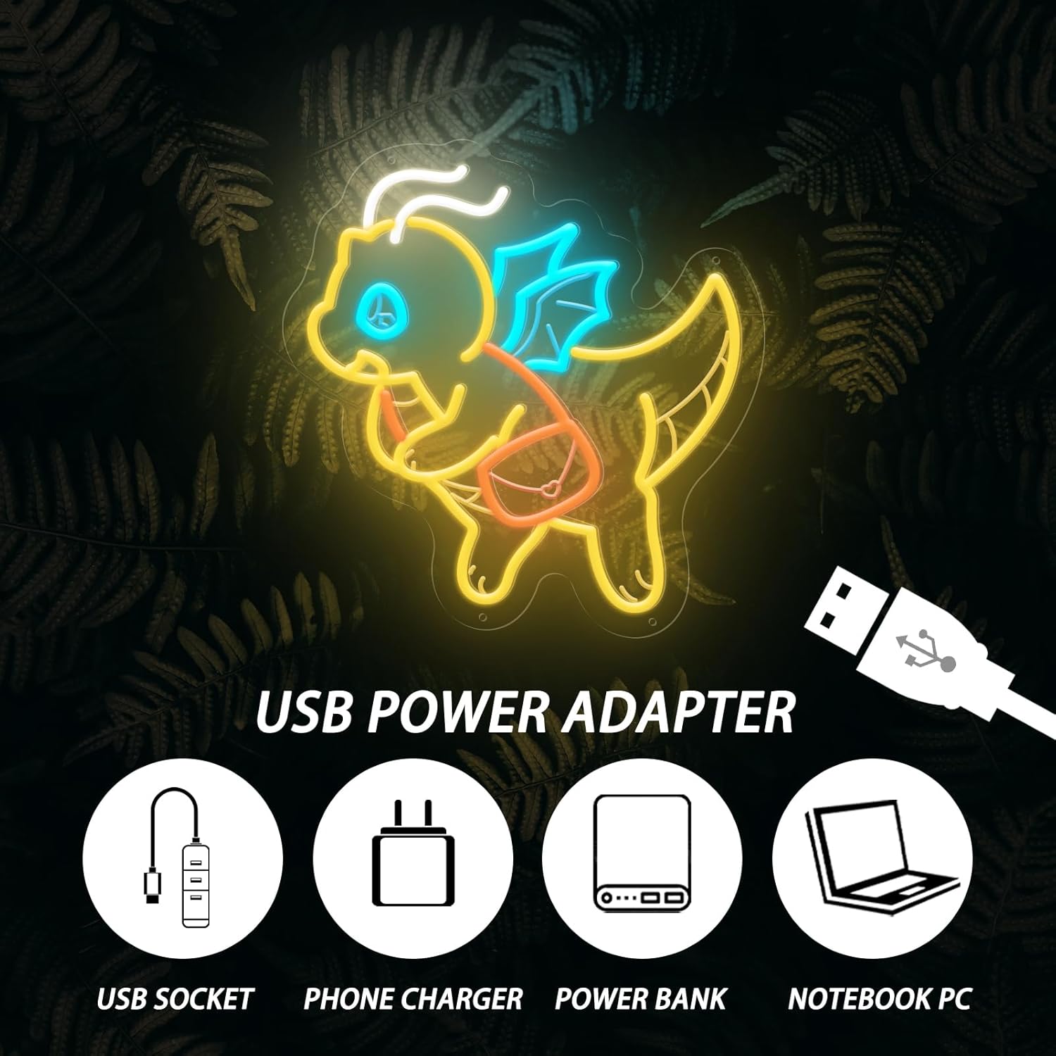USB Dimmable Cute Dinosaur Neo - Outdoor Lighting Decor Ideas のレビューと価格