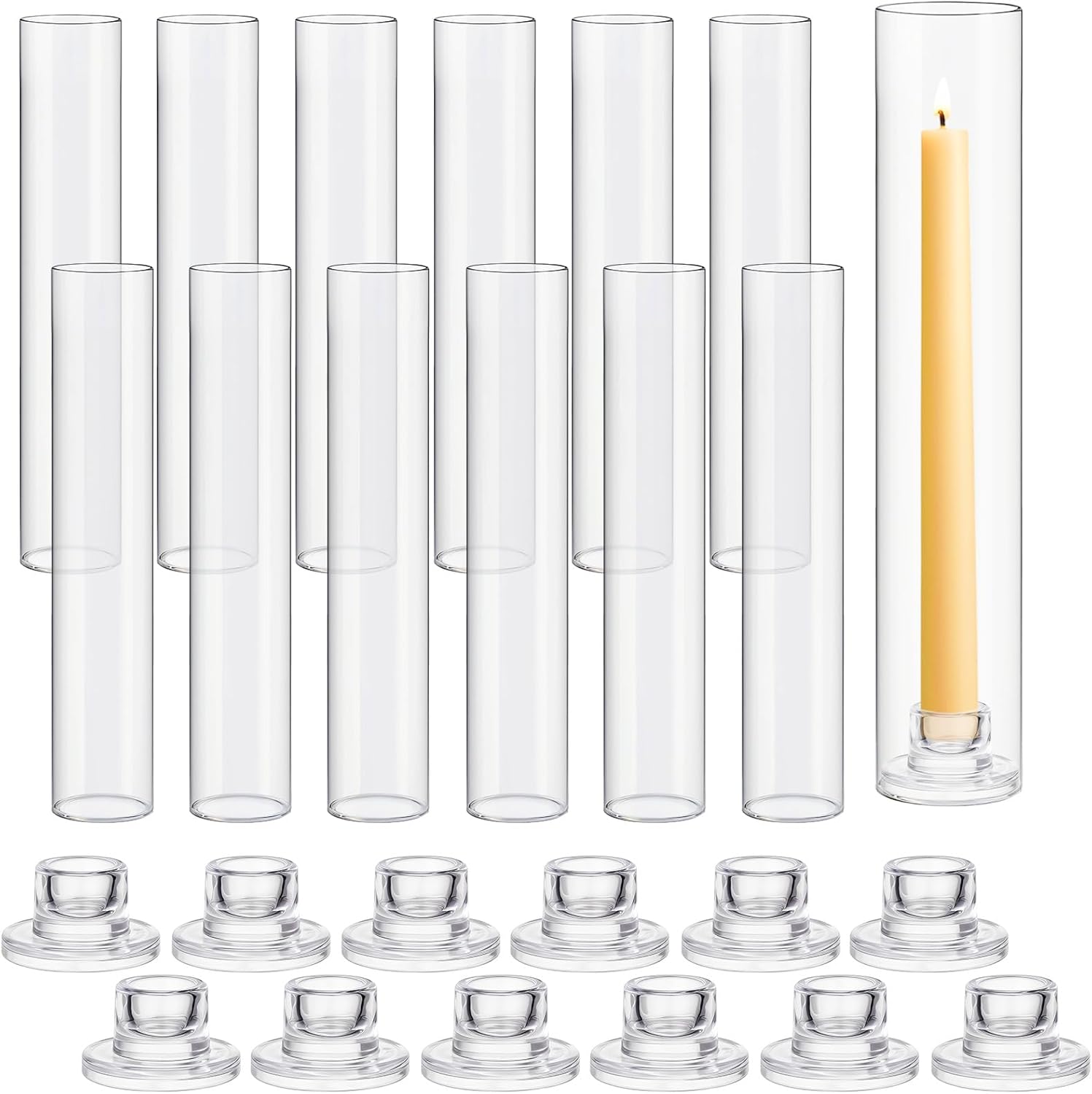 12 Set Glass Candle Holders fo - Candle Holder Set のレビューと価格