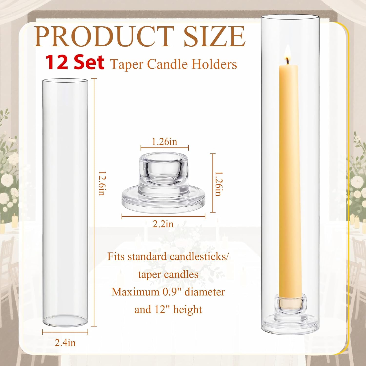 12 Set Glass Candle Holders fo - Candle Holder Set のレビューと価格