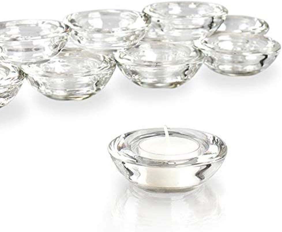 Set of 24 Clear Tealight Candl - Candle Holder Set のレビューと価格