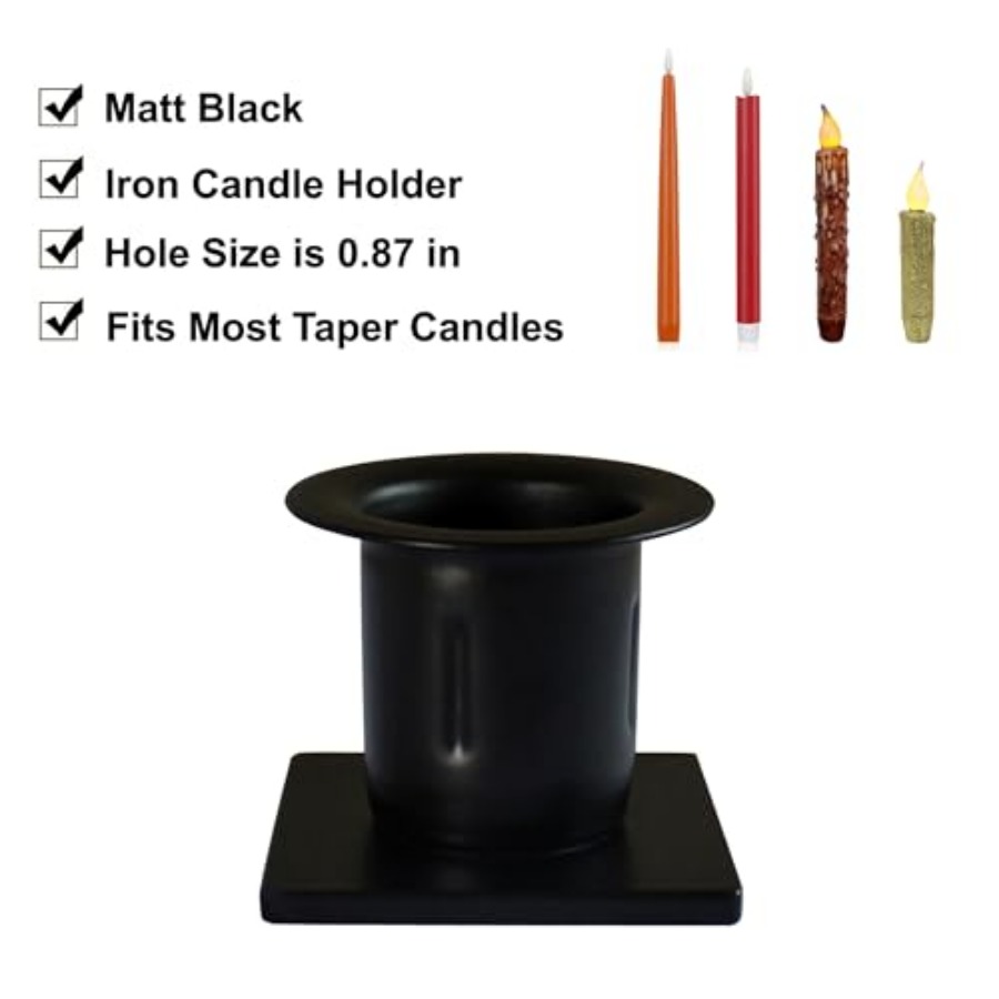 Primitive Iron Taper Candle Ho - Candle Holder Set のレビューと価格