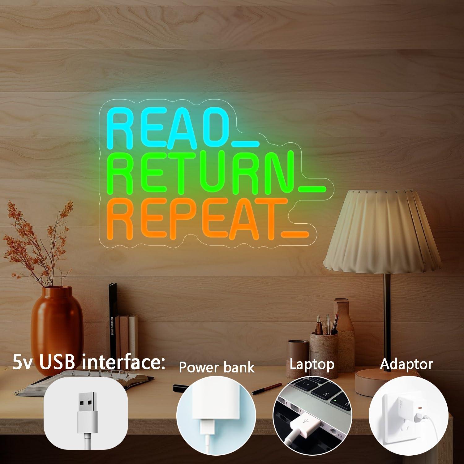 Read Return Repeat Neon Sign U - Decor Lighting Returns のレビューと価格