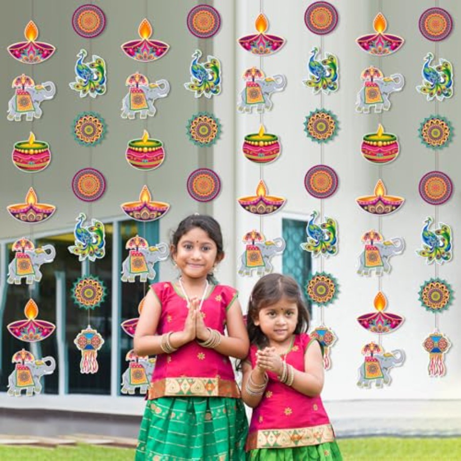 8 Pcs Happy Diwali Hanging Dec - Lighting Decor For Diwali のレビューと価格