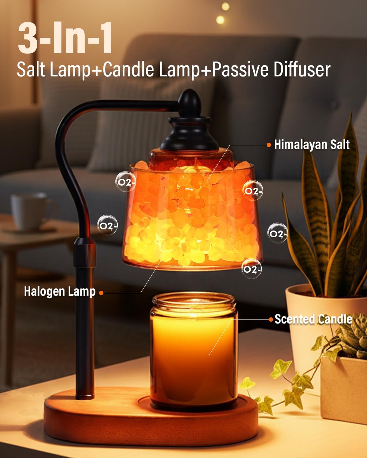 3-in-1 Candle Warmer Lamp with - Himalayan Salt Lamp のレビューと価格