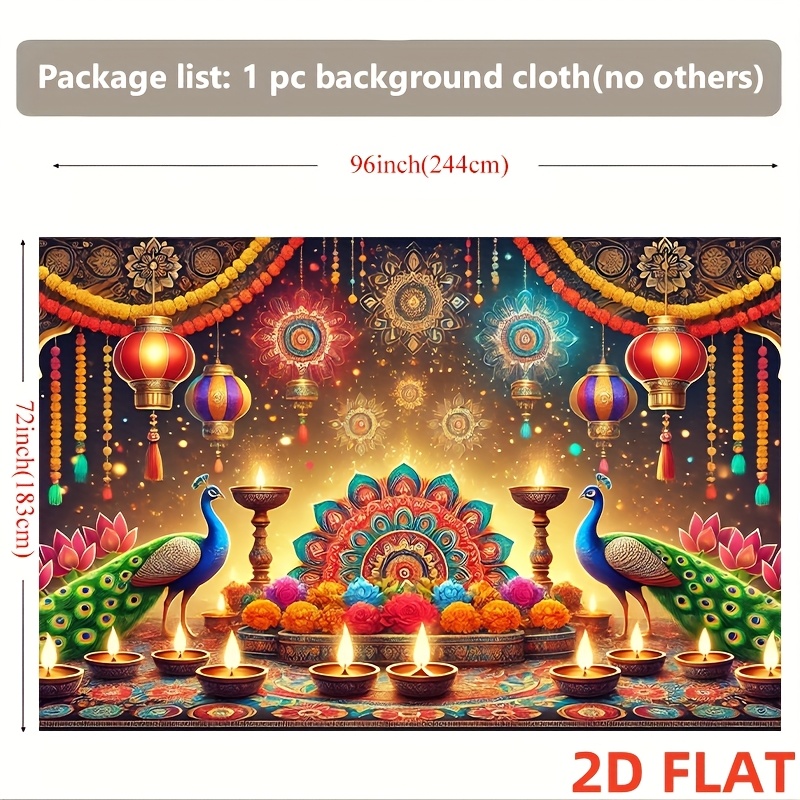 Diwali Peacock Lantern Tapestr - Lighting Decor For Diwali のレビューと価格