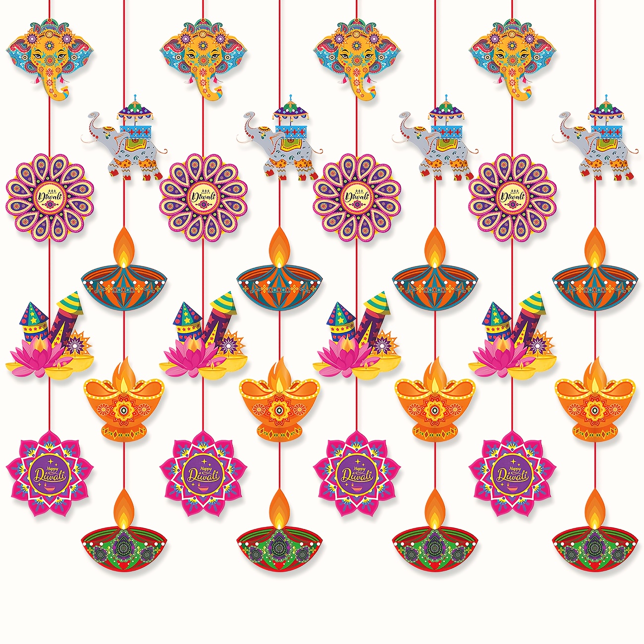 Happy Diwali Hanging Decoratio - Lighting Decor For Diwali のレビューと価格