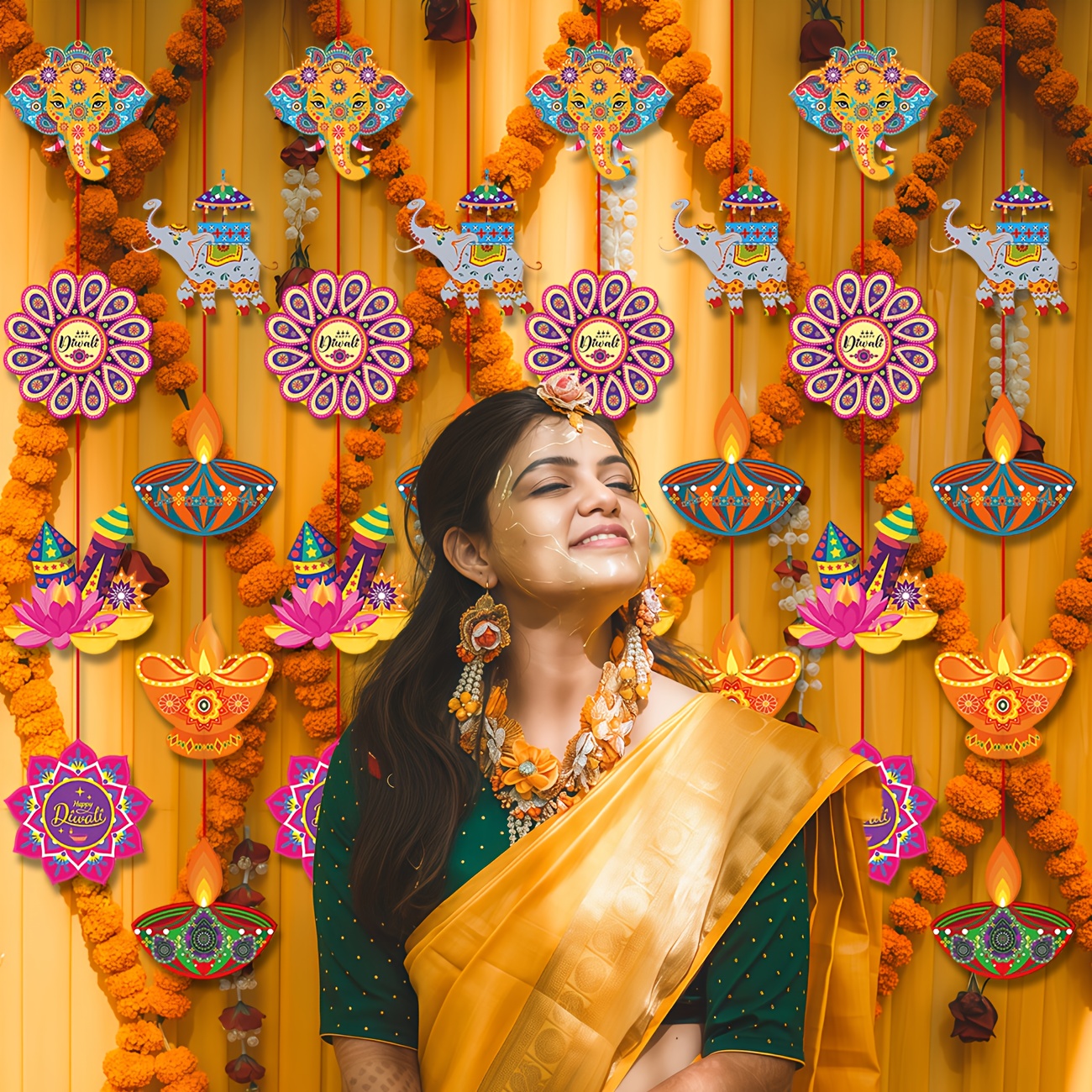 Happy Diwali Hanging Decoratio - Lighting Decor For Diwali のレビューと価格