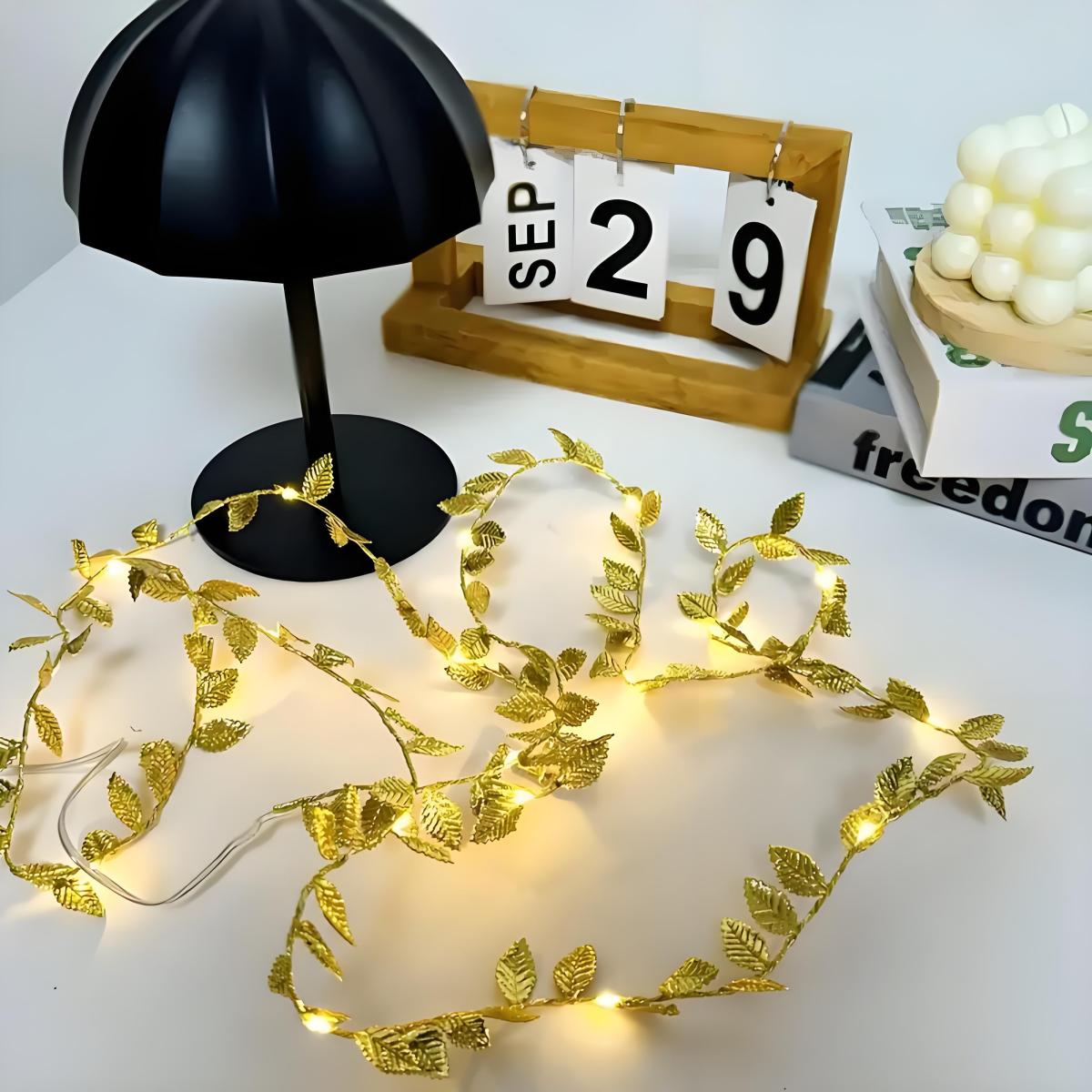 Led Romantic Golden Leaf Fairy - Lighting Decor For Diwali のレビューと価格