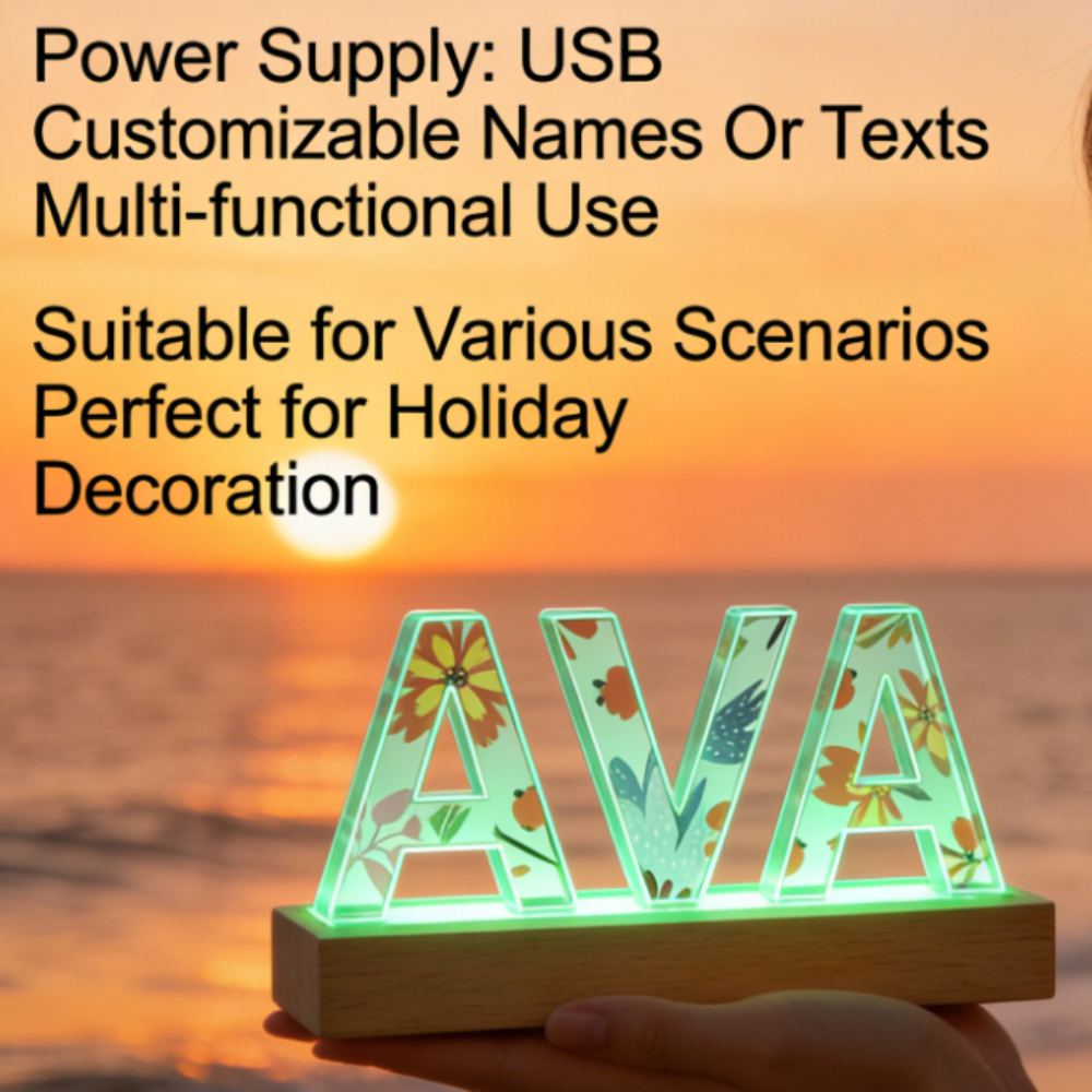 1pc Custom Name Acrylic LED Na - Wedding Lighting And Decor のレビューと価格
