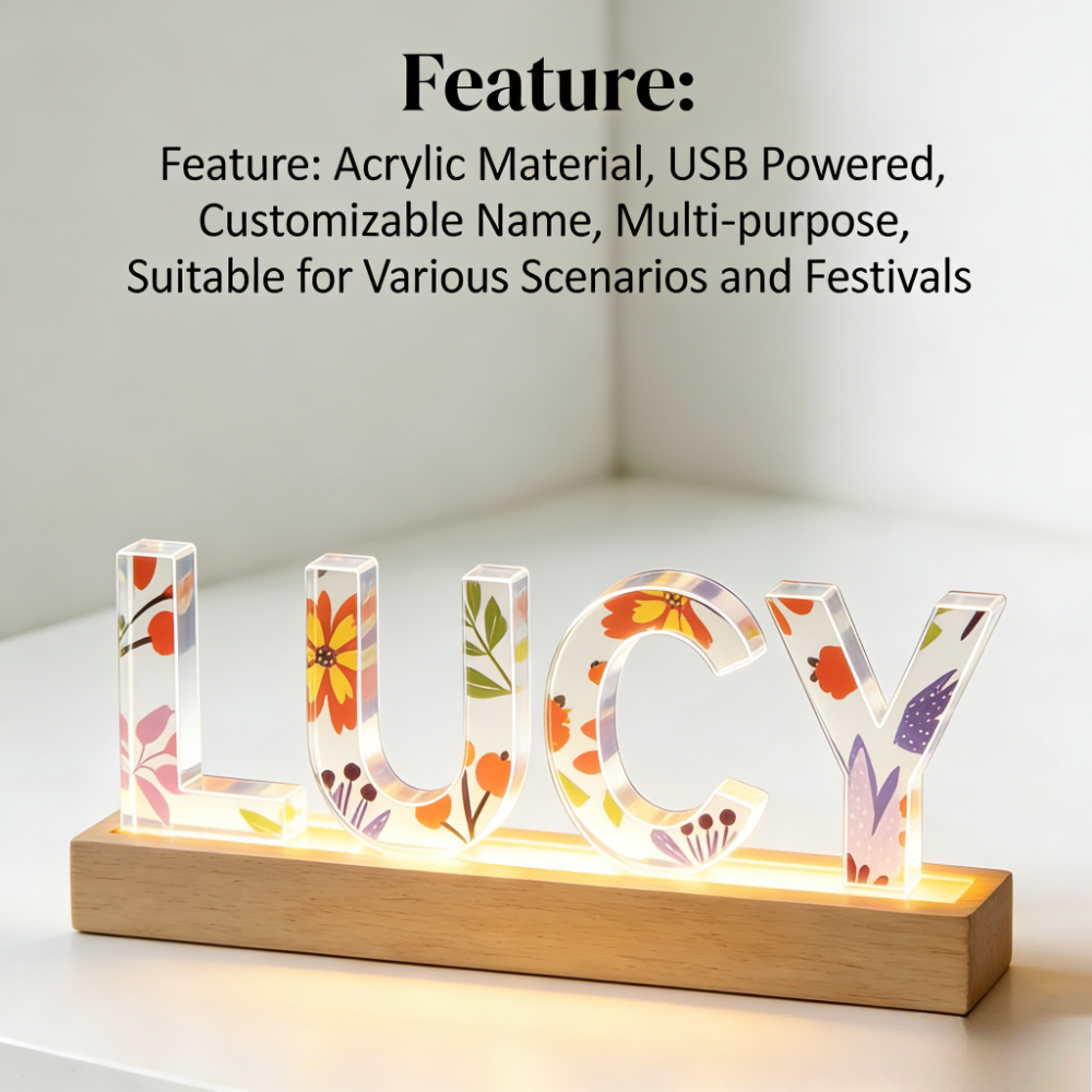 1pc Custom Name Acrylic LED Na - Wedding Lighting And Decor のレビューと価格