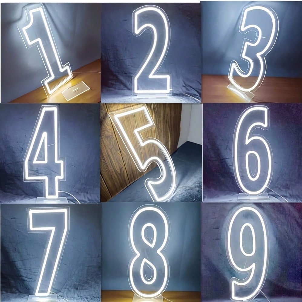 White 0-9 Single Digit LED Num - Wedding Lighting And Decor のレビューと価格