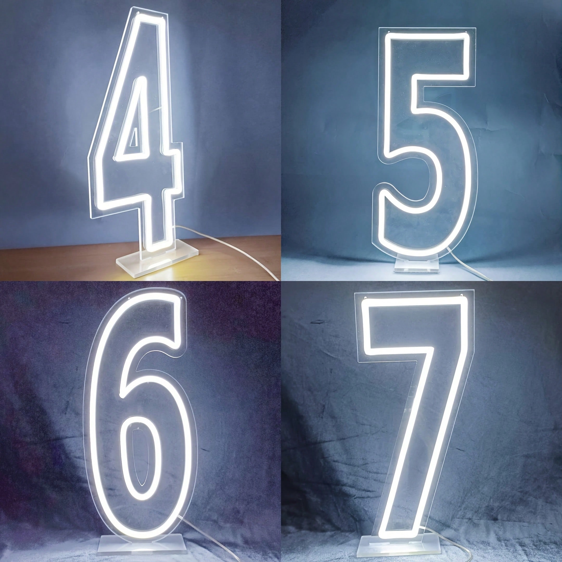 White 0-9 Single Digit LED Num - Wedding Lighting And Decor のレビューと価格