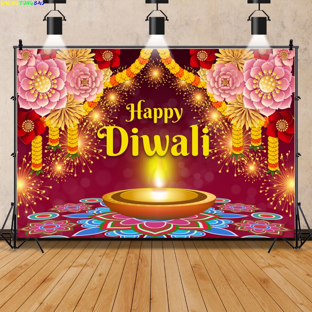Happy Diwali Backdrop India Fe - Lighting Decor For Diwali のレビューと価格