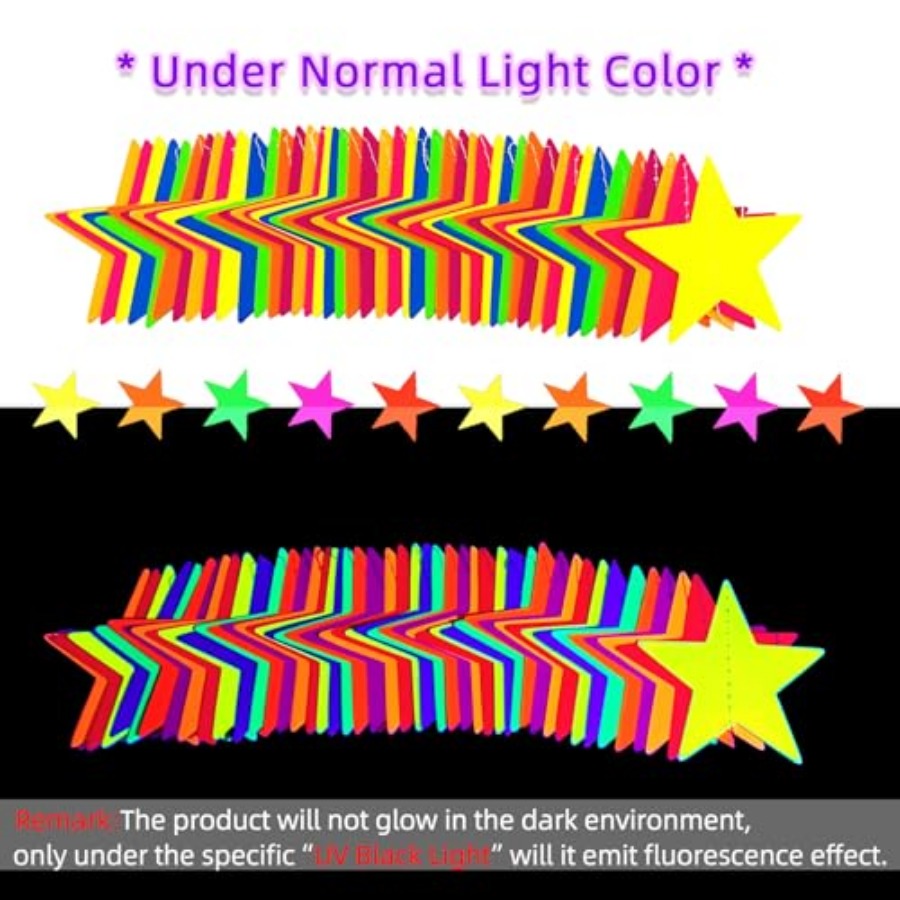 120feet UV Neon Star Hanging P - Lighting Decor のレビューと価格
