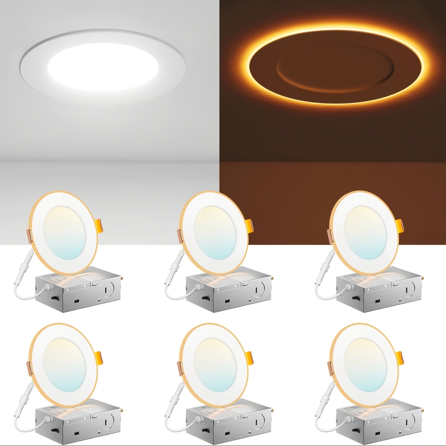 12/6 Pack 4/6 Inch 5CCT LED Re - Lighting Decor のレビューと価格