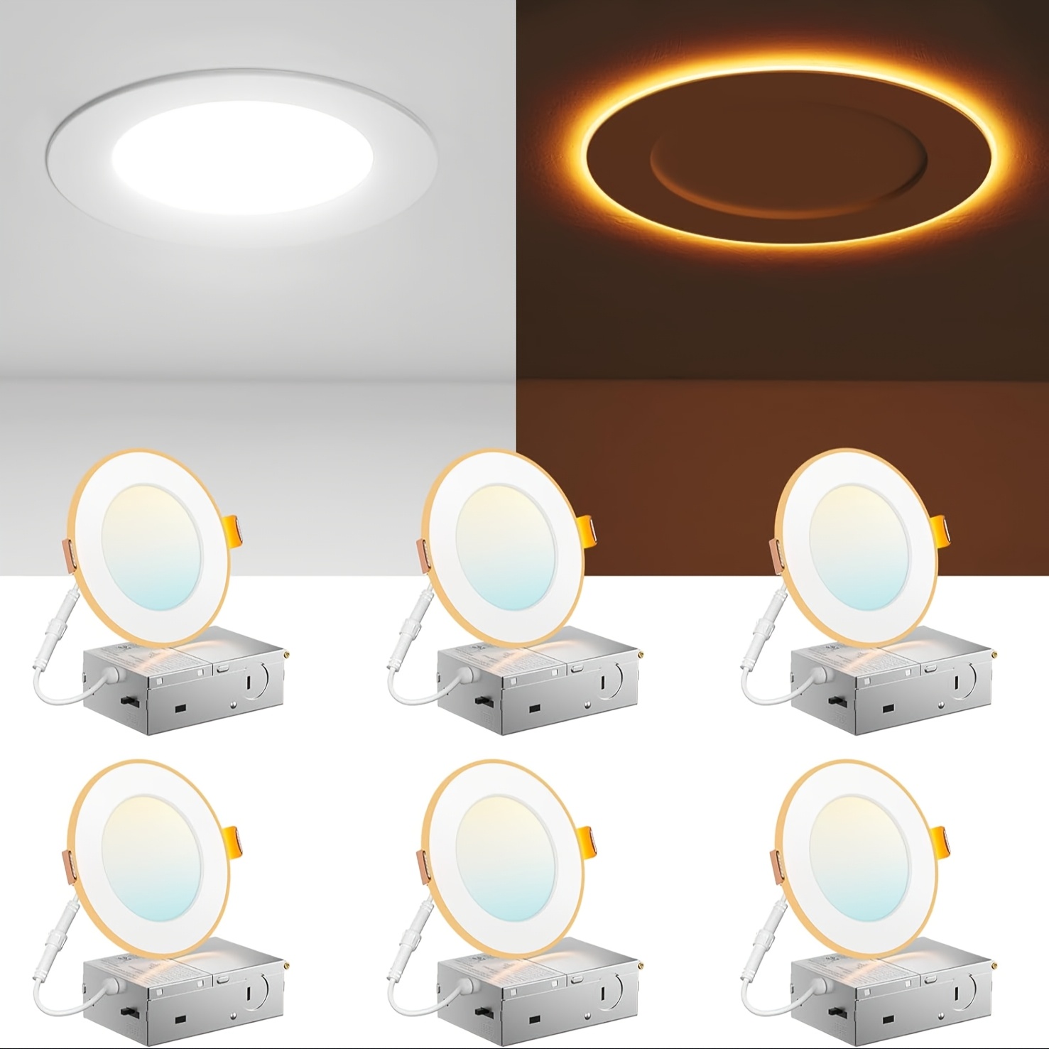 12/6 Pack 4/6 Inch 5CCT LED Re - Lighting Decor のレビューと価格