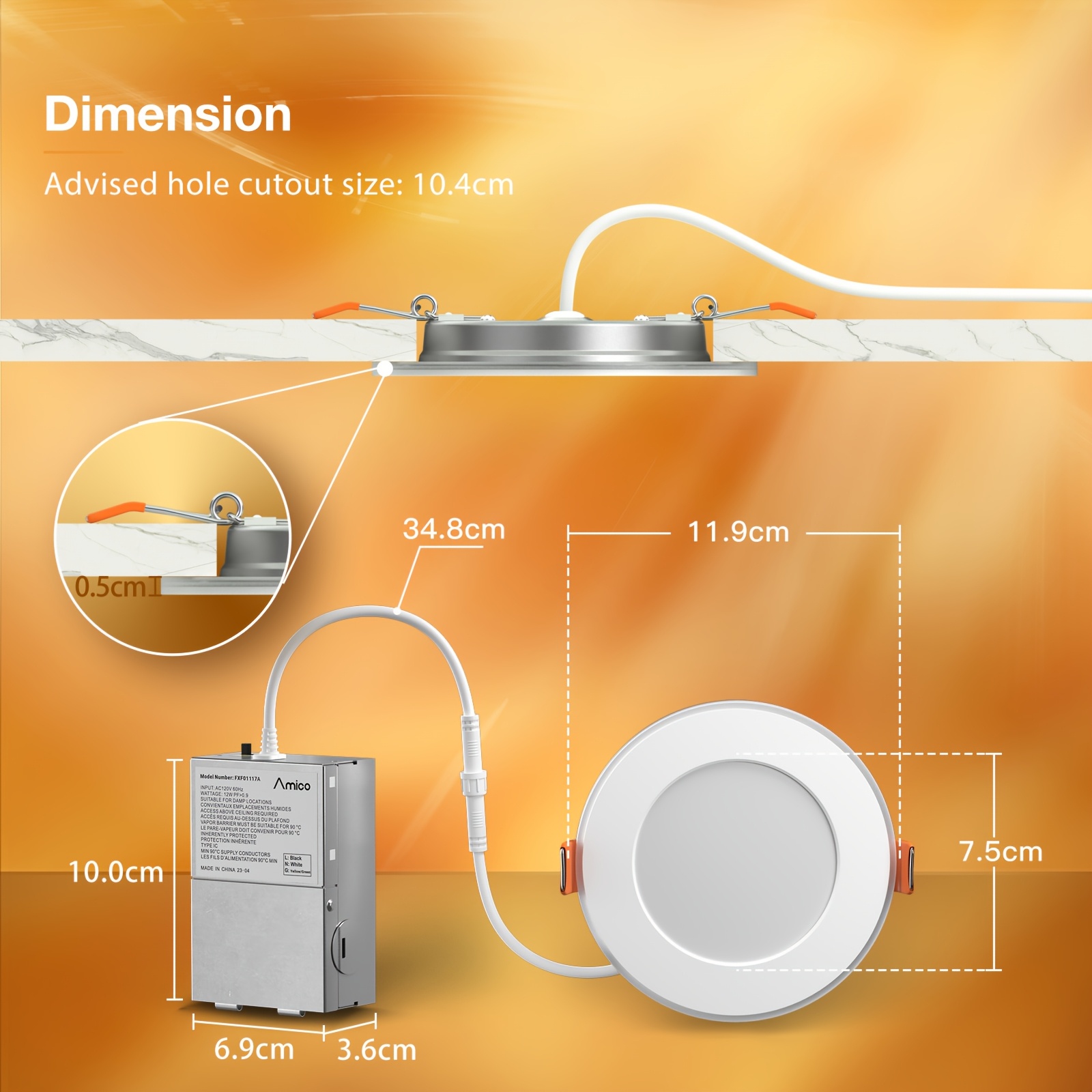 12/6 Pack 4/6 Inch 5CCT LED Re - Lighting Decor のレビューと価格