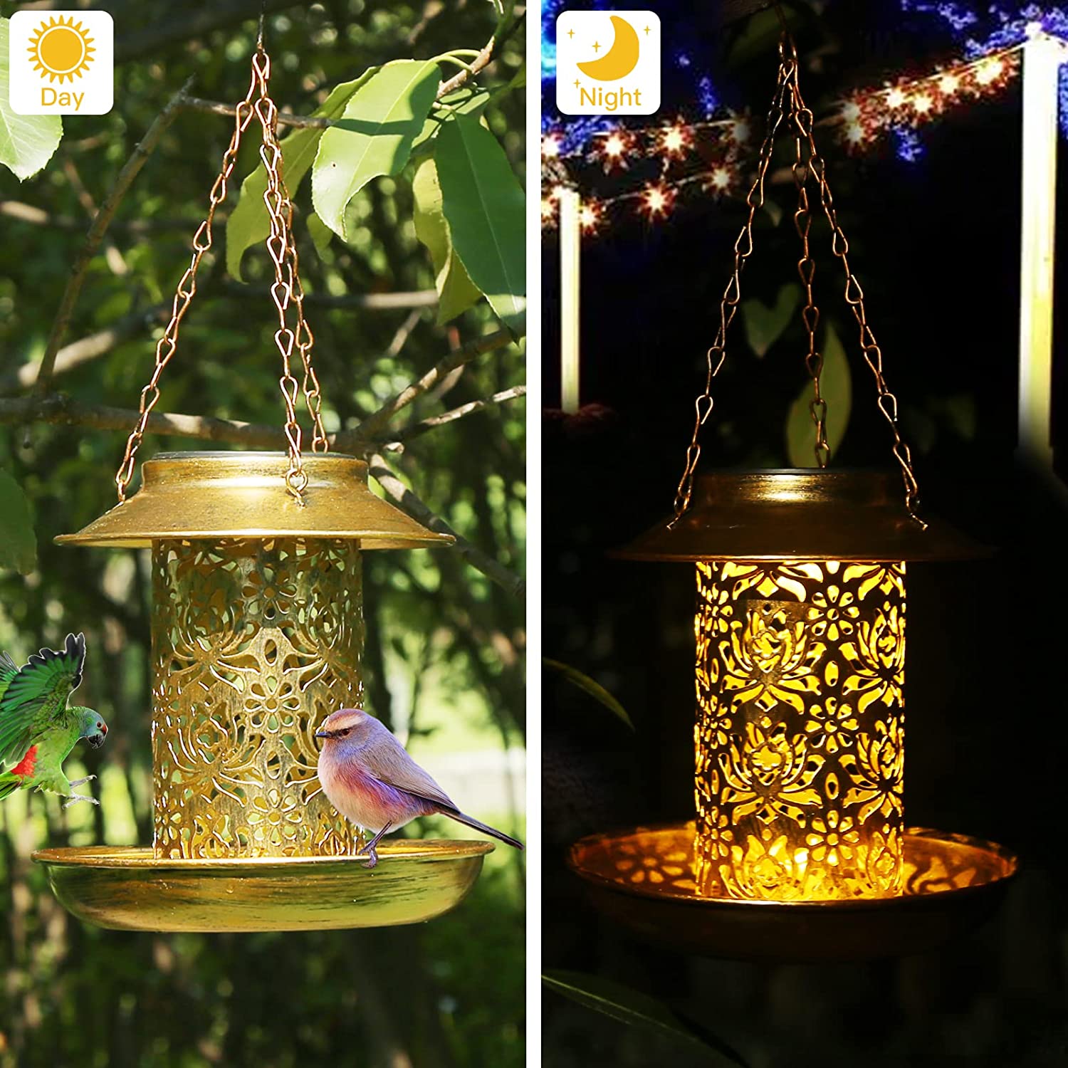 Solar Bird Feeder Metal Outdoo - Outdoor Lighting Decor Ideas のレビューと価格