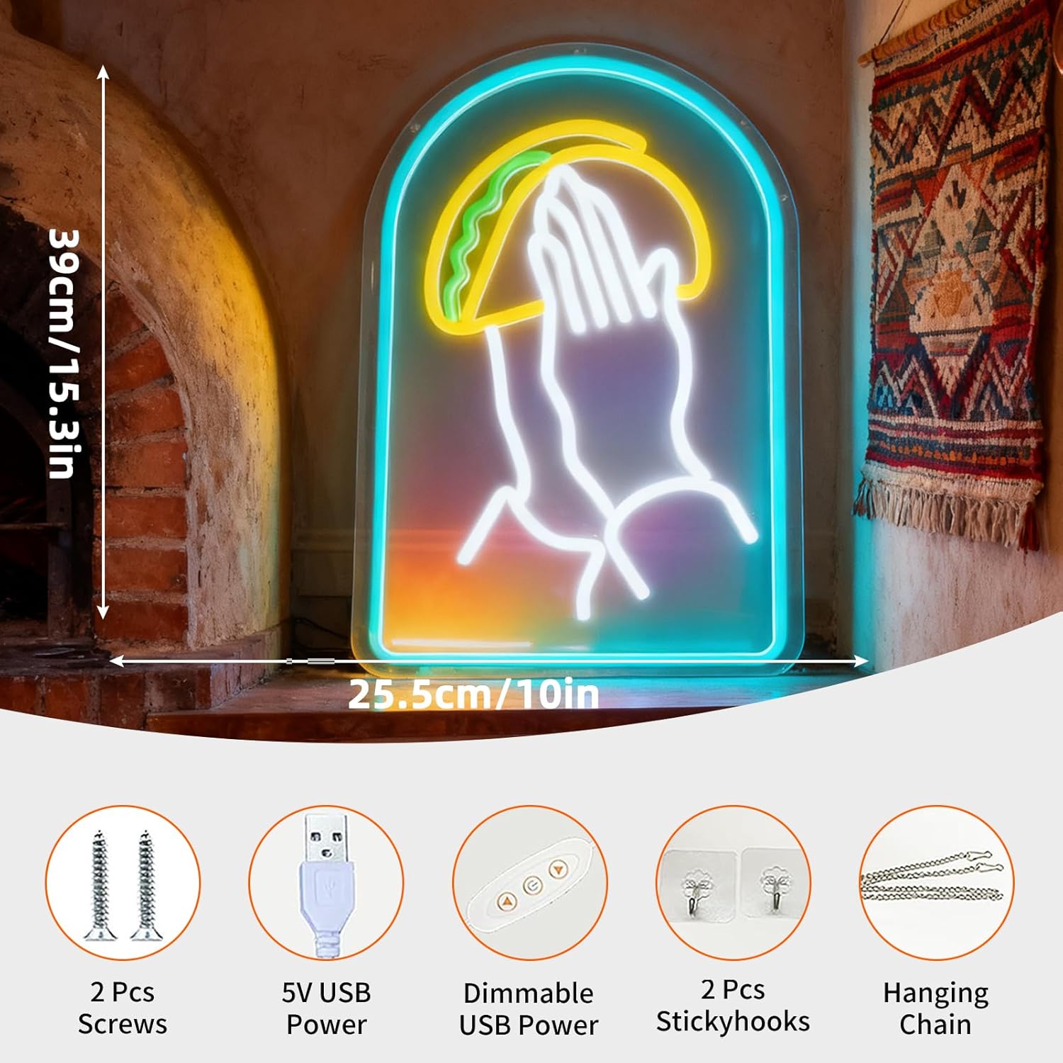 Taco LED Neon Sign LED Wall Li - Outdoor Lighting Decor Ideas のレビューと価格