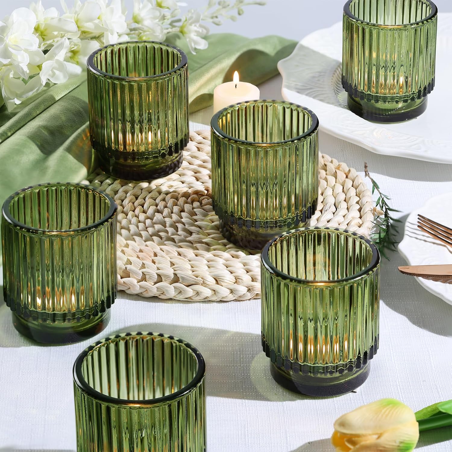 8pcs Green Votive Candle Holde - Wedding Lighting And Decor のレビューと価格