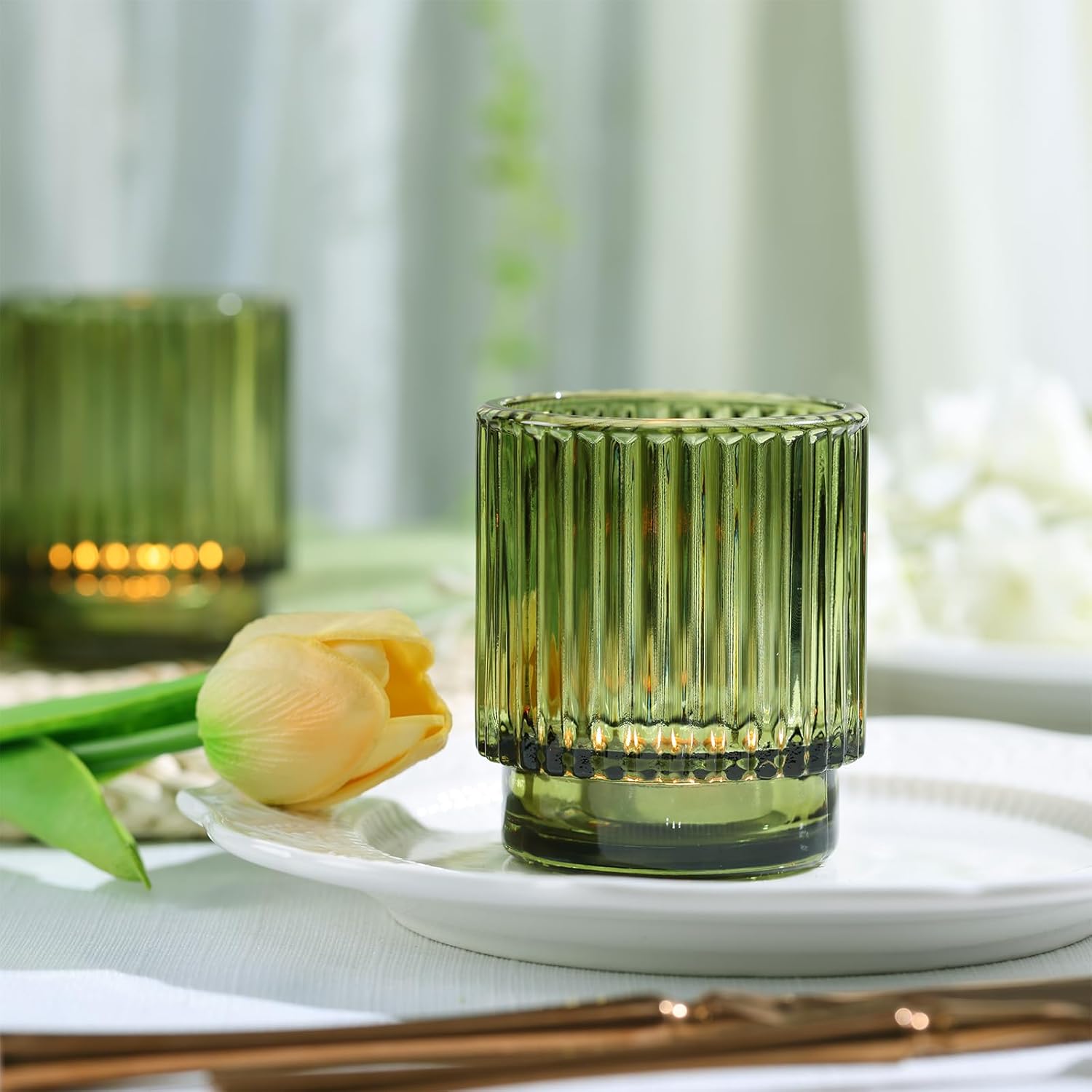 8pcs Green Votive Candle Holde - Wedding Lighting And Decor のレビューと価格