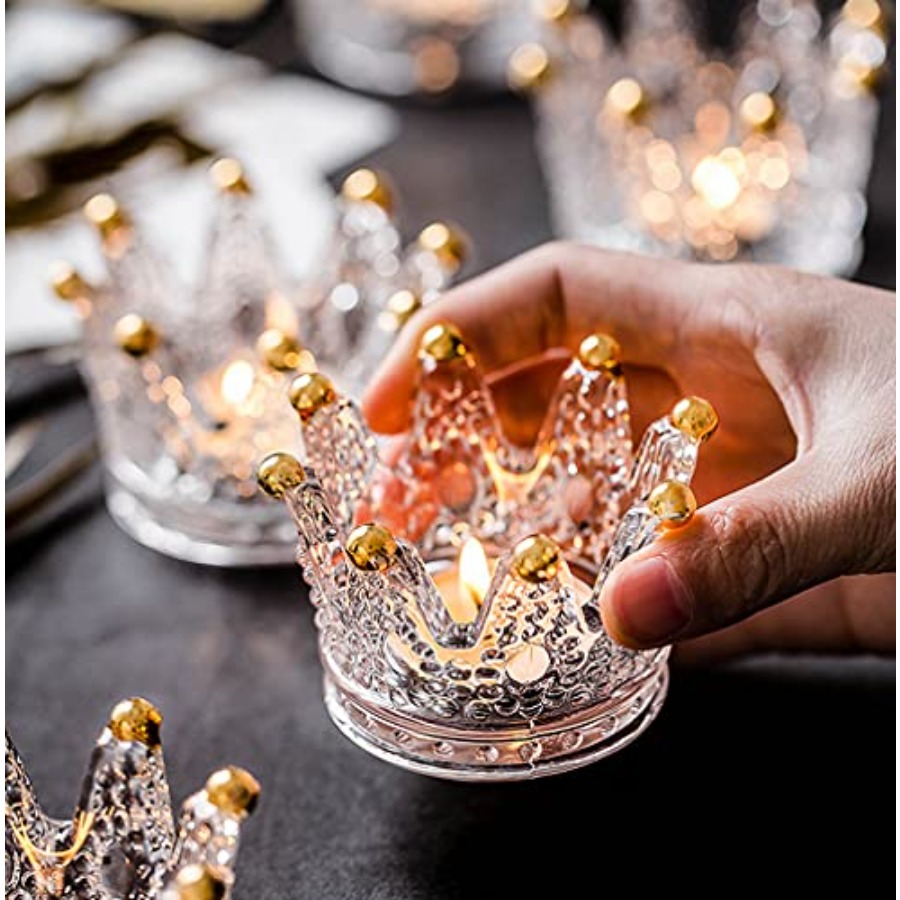 Crown Glass Tealight Candle Ho - Candle Holder Set のレビューと価格
